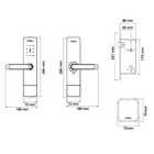 Fechadura Digital de Embutir com Biometria para Porta de Entrada Preta Pado