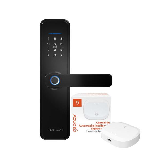 Fechadura Digital Inteligente Fortezza Zigbee Fze01 Com Hub W