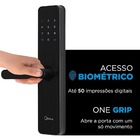 Fechadura Digital Midea Inox Touch Biometria, Senha E Chave