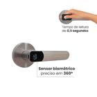 Fechadura Digital Sl130 Com Biometria De Embutir Prata Papaiz