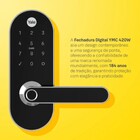 Fechadura Digital Yale  YMC 420W IP55 Preta Cromada de Embutir com Biometria, Senha, Cartão e Chave