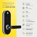 Fechadura Digital Yale  YMC 420W IP55 Preta Cromada de Embutir com Biometria, Senha, Cartão e Chave