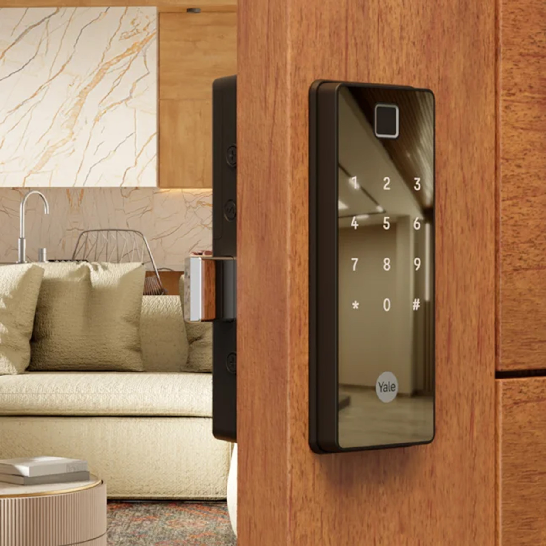 Fechadura Digital Yale Reflecta BIO IP55 Prata de Sobrepor