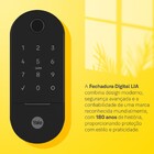 Fechadura Digital Yale Lia IP55 Preta Cromada de Embutir com Biometria, Senha, Cartão e Chave
