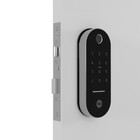 Fechadura Digital Yale Lia IP55 Preta Cromada de Embutir com Biometria, Senha, Cartão e Chave