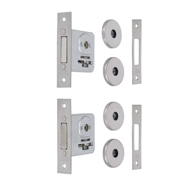 Fechadura Dovale Auxiliar Dupla para Porta de Entrada Cromado 40mm Inox Chave Tetra Dupla