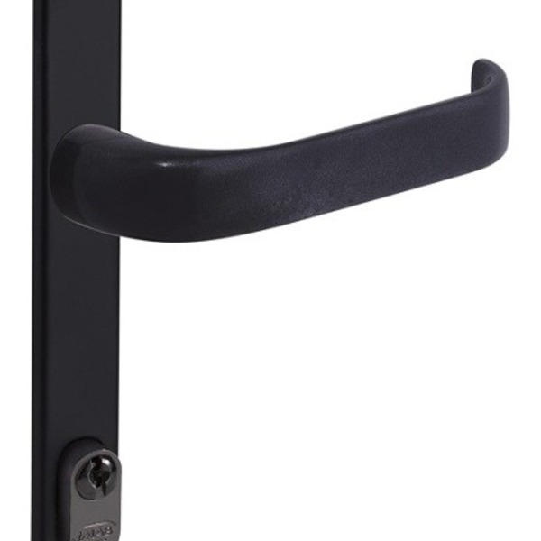 Fechadura Duna Preta Aluminio Aço Madeira 1600 22 Mm Espelho