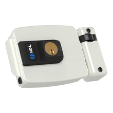 Fechadura Elétrica C90 Sobrepor Abertura para Dentro Cilindro Ajustável RFID Branca DHL