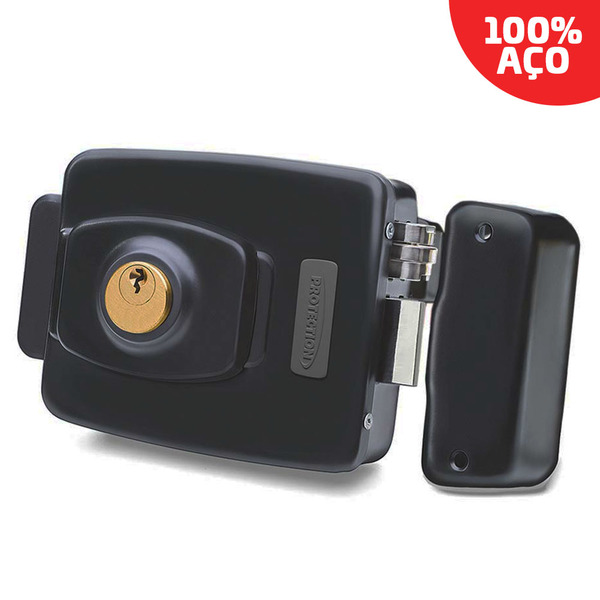 Fechadura Elétrica Dupla Reversível PT-710 Preta Protection