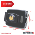 Fechadura Elétrica Dupla Reversível PT-710 Preta Protection