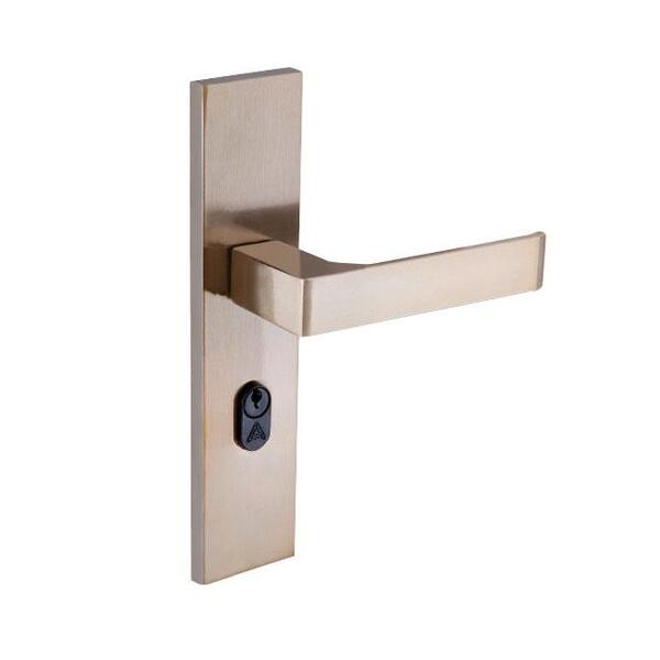 Fechadura Entrada Quadratta Reta Espelho S40 Latonado Alianca