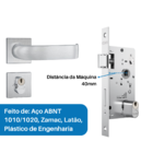 Fechadura Externa 803/39 Gorge Roseta Quadrada 1 Stam Escovado