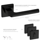 Fechadura Externa Haga Quadra 55mm Preto