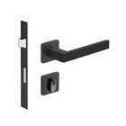 Fechadura Externa Hato 2 Preto Fosco Inox Imab Cilindro 55mm