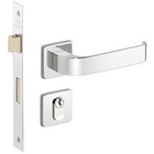 Fechadura Externa Imab Odin Roseta Quadrada Cromada 40mm