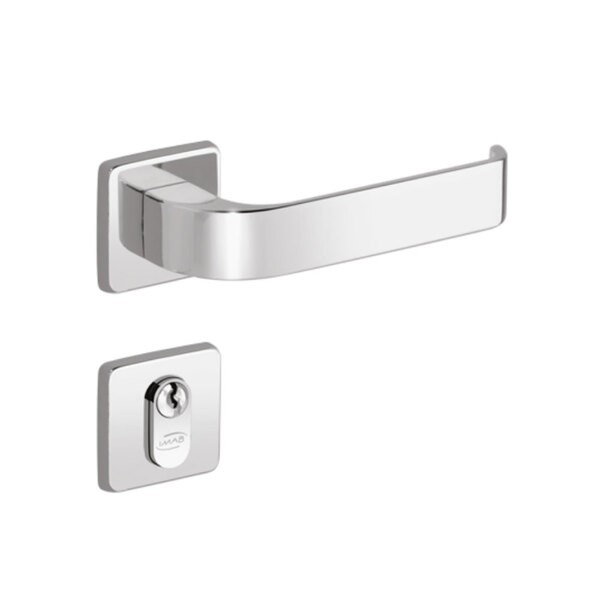 Fechadura Externa Imab Odin Roseta Quadrada Cromada 40mm