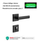 Fechadura Externa Maçaneta Quadrada Preto Fosco 3f 740e/117