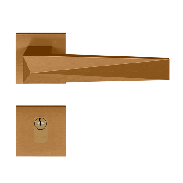 Fechadura Externa Pado Ascot Red Gold Escovado 55mm