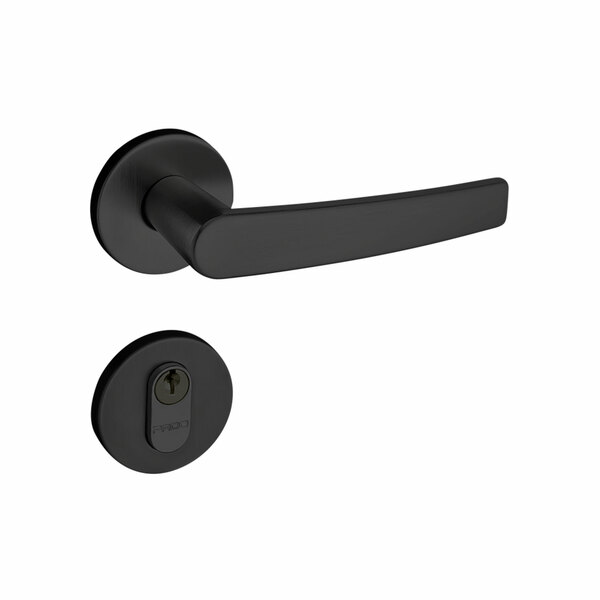 Fechadura Externa Pado Concept Roseta Redonda Preta 40mm 401e