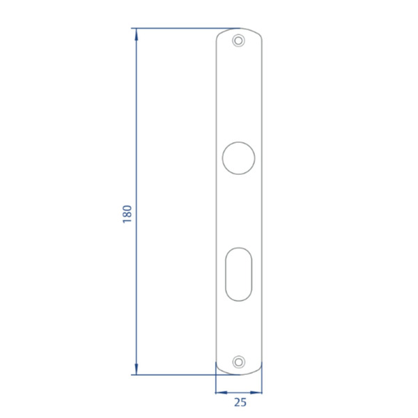 Fechadura Externa Perfil Estreito 323z E22 Mz33 Latão Cromado 22mm