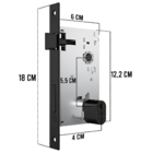 Fechadura Externa Porta De Madeira Broca 40mm Stam Preto Fosco