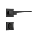 Fechadura Externa Stam 3200 55mm Preta Fosca Roseta Quadrada