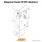 Fechadura Externa Stam 3200 55mm Preta Fosca Roseta Quadrada