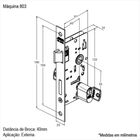Fechadura Externa Stam 803/35 Preto Fosco Roseta Quadrada