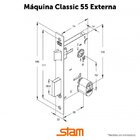 Fechadura Externa Stam Ix420 55mm Inox Polido Cromada Roseta