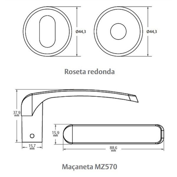 Fechadura Fit 5400 R300 Mz570 Banheiro 40mm Cromado Papaiz | Leroy