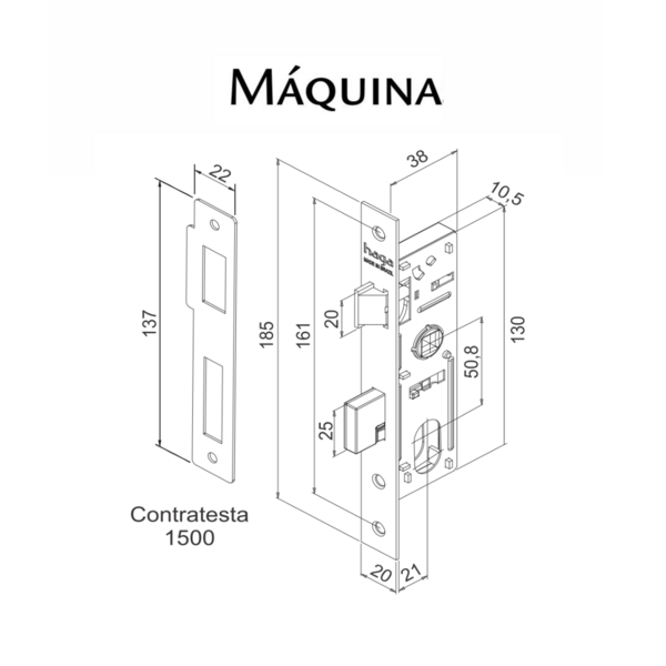 Fechadura Haga - Berlin - Maçaneta 80 - Externa - 26346b | Leroy
