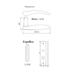 Fechadura Haga - Milano - Espelho 920 - Interna - 5044