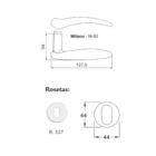 Fechadura Haga - Milano - Roseta 527 - Interna - 1729b