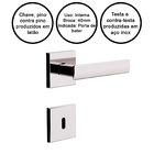 Fechadura Interna Maçaneta Quadrada Cromada 3f 740i/117