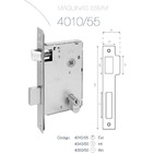 Fechadura Interna Quadratta 55mm Aço Inox Escovado 4098900/55