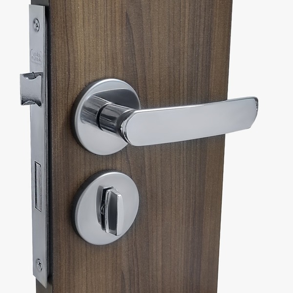 Fechadura Jade Roseta Redonda União Mundial Cromado Banheiro