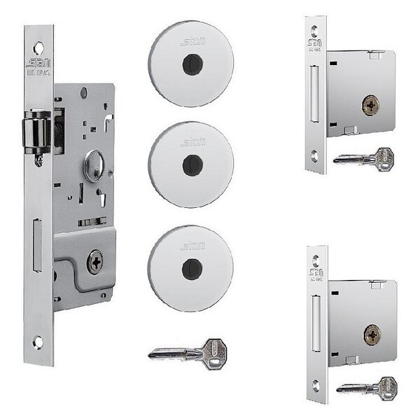 Fechadura Kit Rolete Stam 800 Cromada + Travas Tetra Pivotan