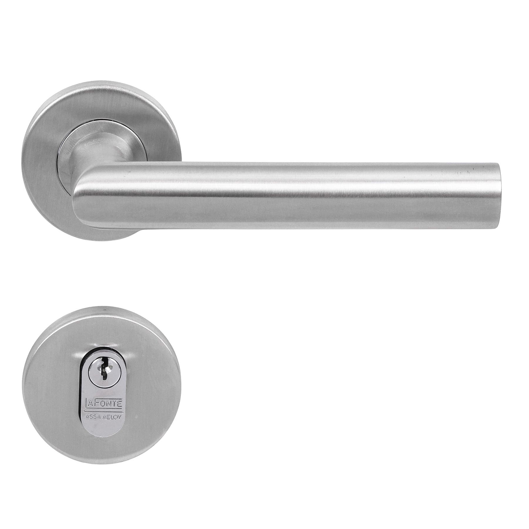 FF ティナ　ボーダーレス Fechadura La Fonte para Porta de Entrada Escovado 55mm Aço Inox