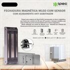Fechadura Magnética Eletroímã M150 Cinza Com Sensor Ipec