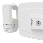 Fechadura Mini Agl Ajust Chave Simples Abert Inter Branco12v