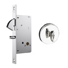 Fechadura P/ Porta De Correr Bico De Papagaio Inox Redonda