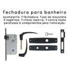Fechadura P/porta De Banheiro Broca 40mm Preto Fosco Aliança