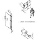 Fechadura Pado 661-46e Ep Preto Porta Abrir Giro