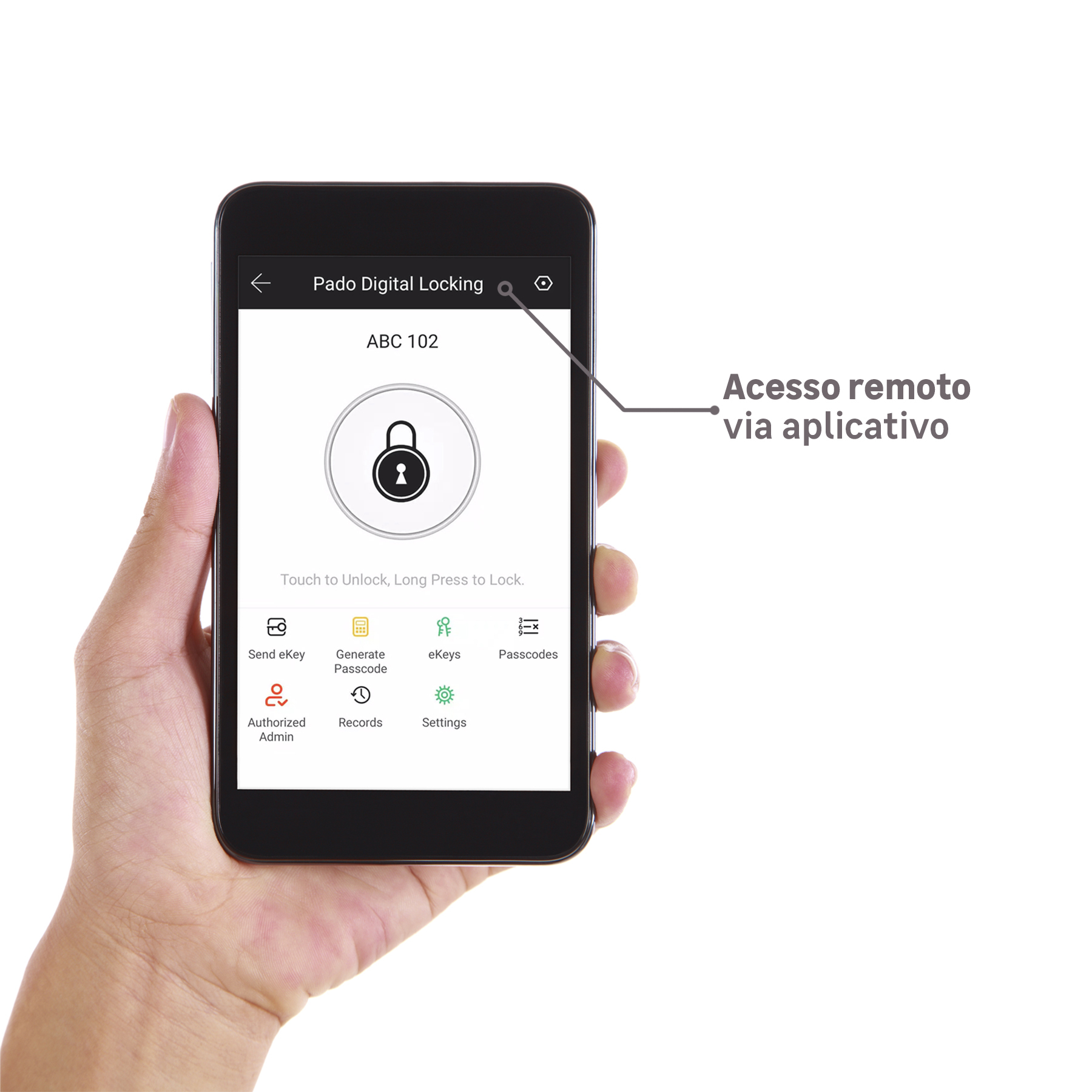 Acesso remoto pelo aplicativo Pado Digital Locking