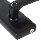 Fechadura Pado de Biometria Cartão Senha Chave Bluetooth e Wi-Fi FDE-300W Resistente à Água Preta de Embutir