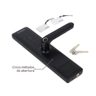 Fechadura Pado de Biometria Cartão Senha Chave Bluetooth e Wi-Fi FDE-600W Resistente à Água Preta de Embutir