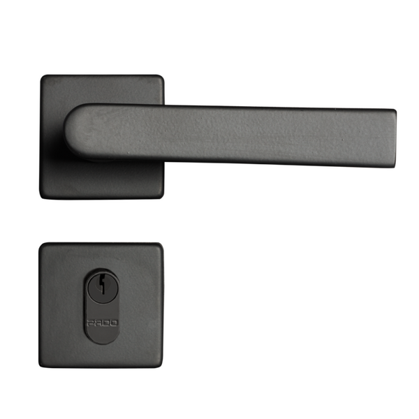 Fechadura Pado Simples para Porta de Entrada Preta 40mm em Inox Concept 414