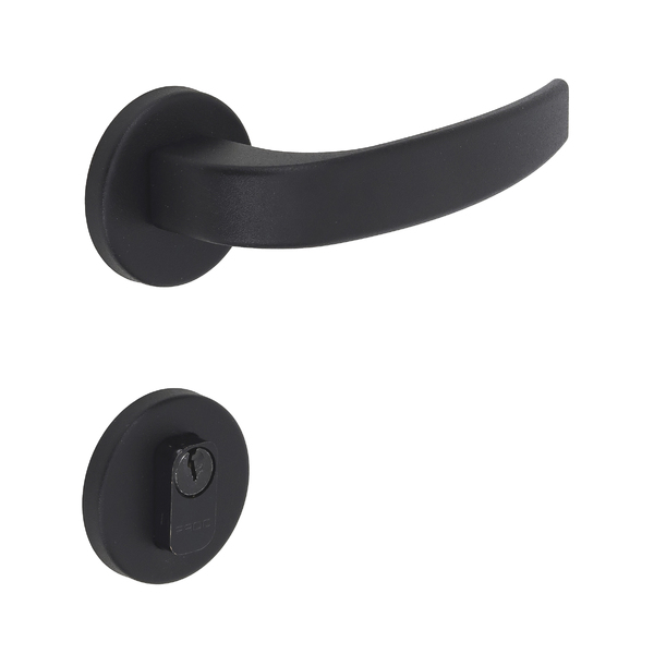 Fechadura Pado Simples para Porta de Entrada Preta 55mm Inox Premium Residence Vic