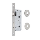 Fechadura Pado Simples para Porta do Banheiro Acetinado 40mm em Inox Concept 417