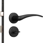 Fechadura Pado Simples para Porta do Banheiro Preto 40mm em Inox Concept 417